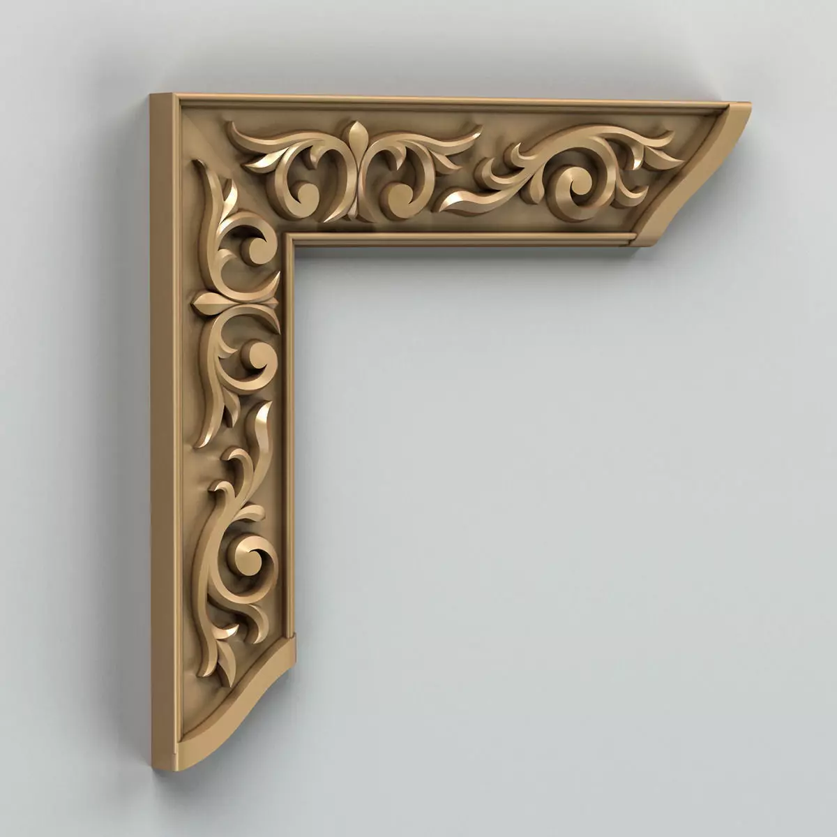 Carved decor corner 001 3D model_0