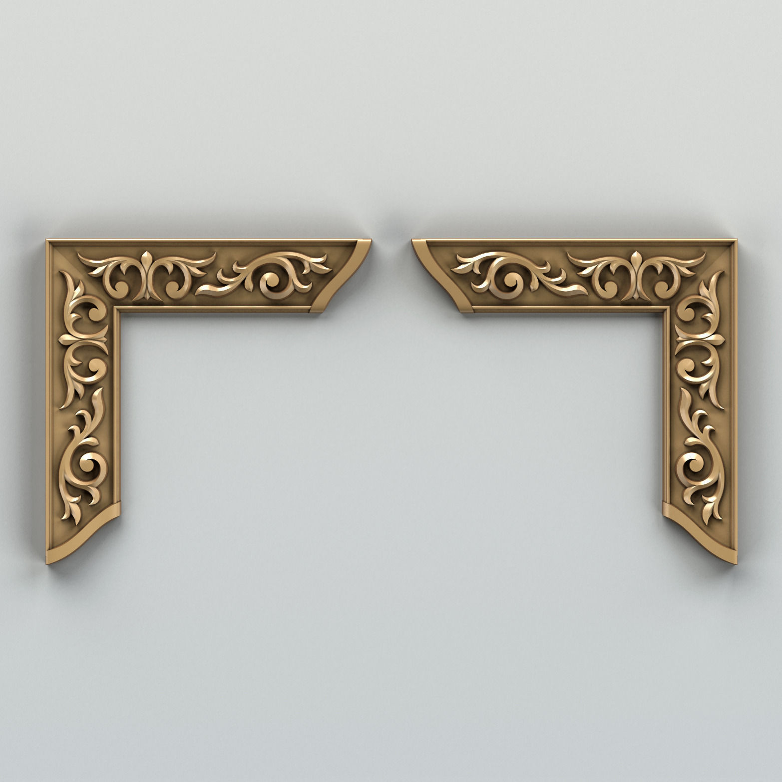 Carved decor corner 001 3D model_3