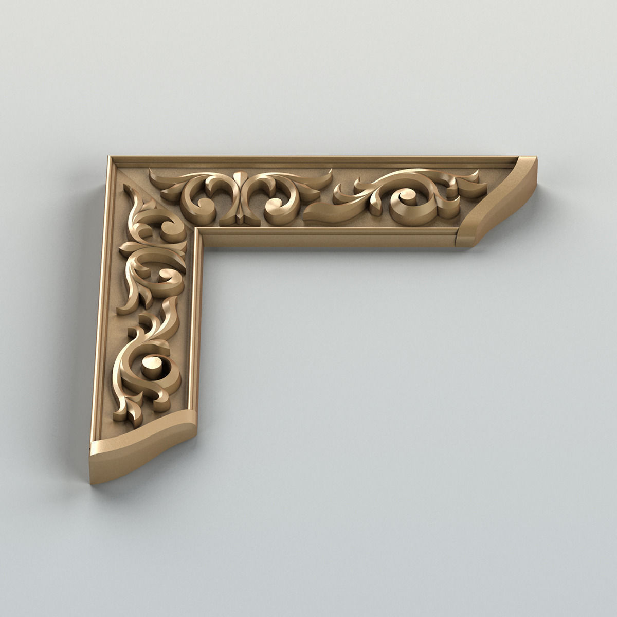 Carved decor corner 001 3D model_5