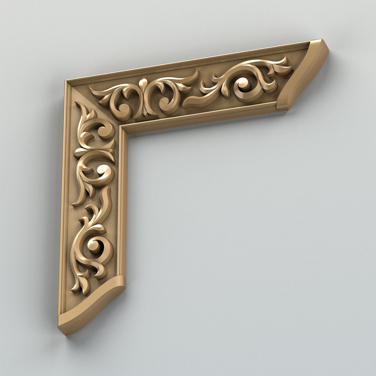 Carved decor corner 001 3D model_4