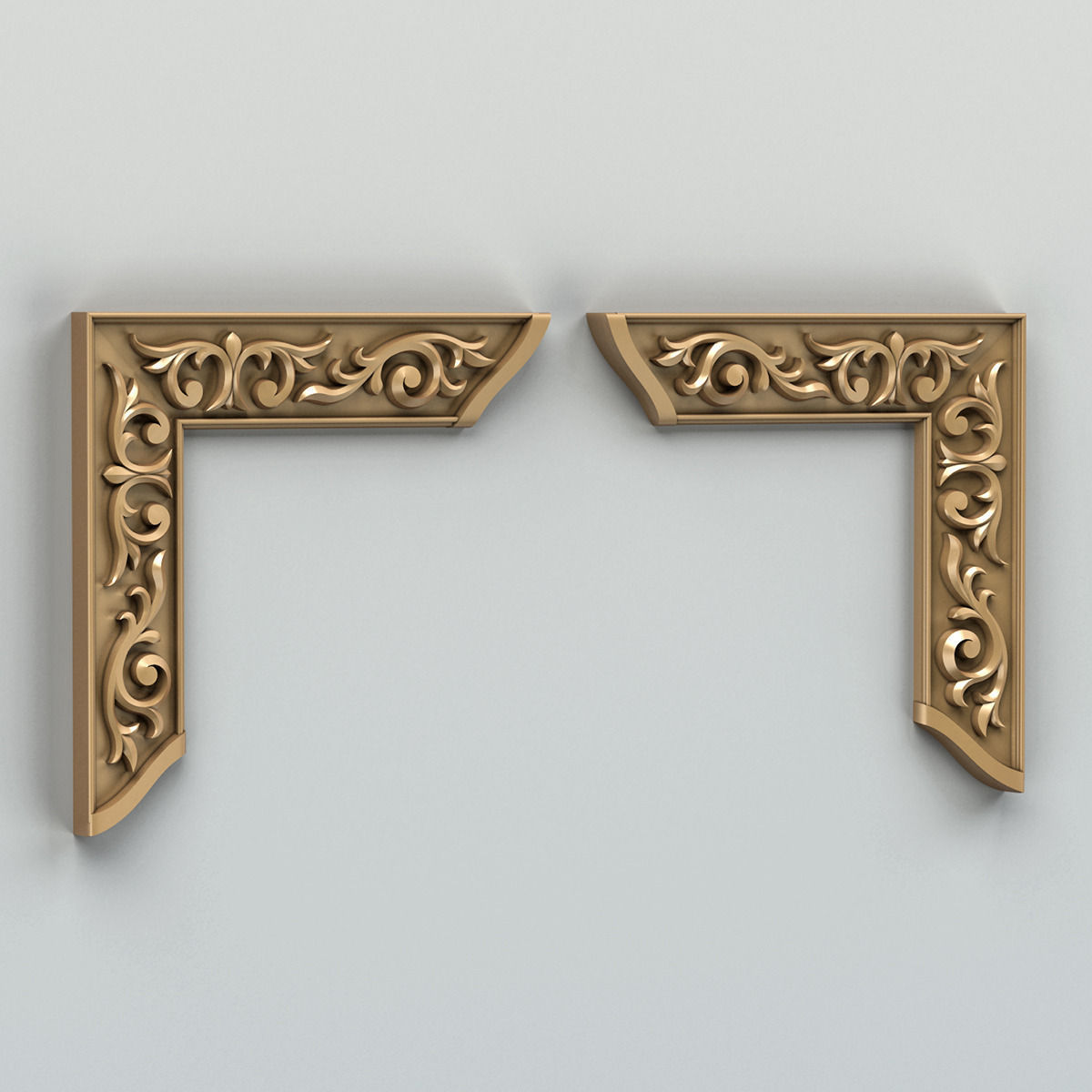 Carved decor corner 001 3D model_1