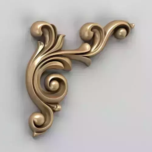 Carved decor corner 002 3D model
