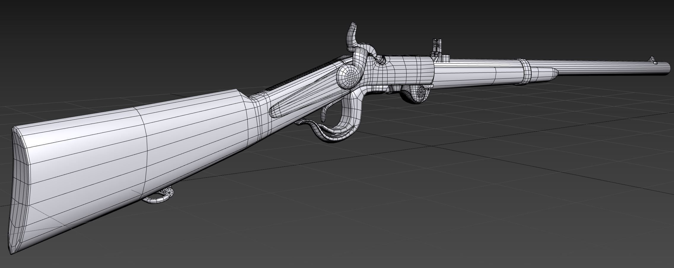 Burnside Carbine 1865 Low-poly 3D model_6