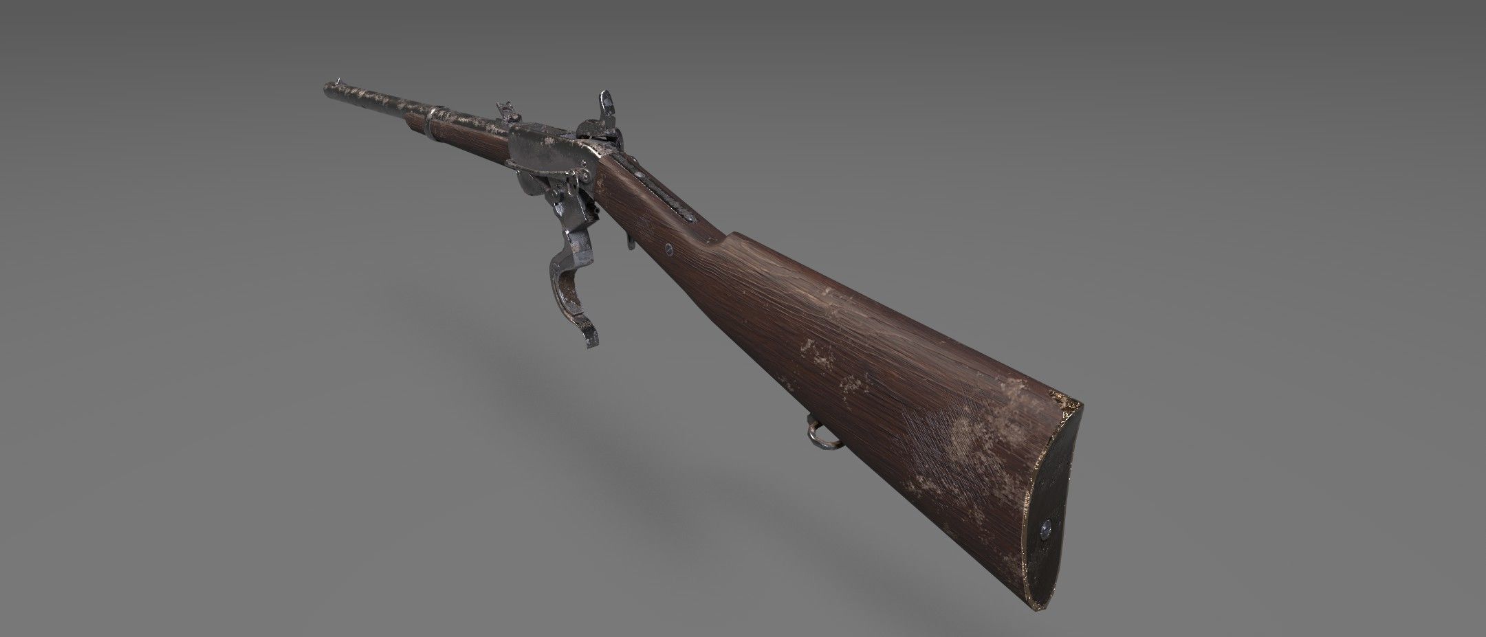 Burnside Carbine 1865 Low-poly 3D model_1