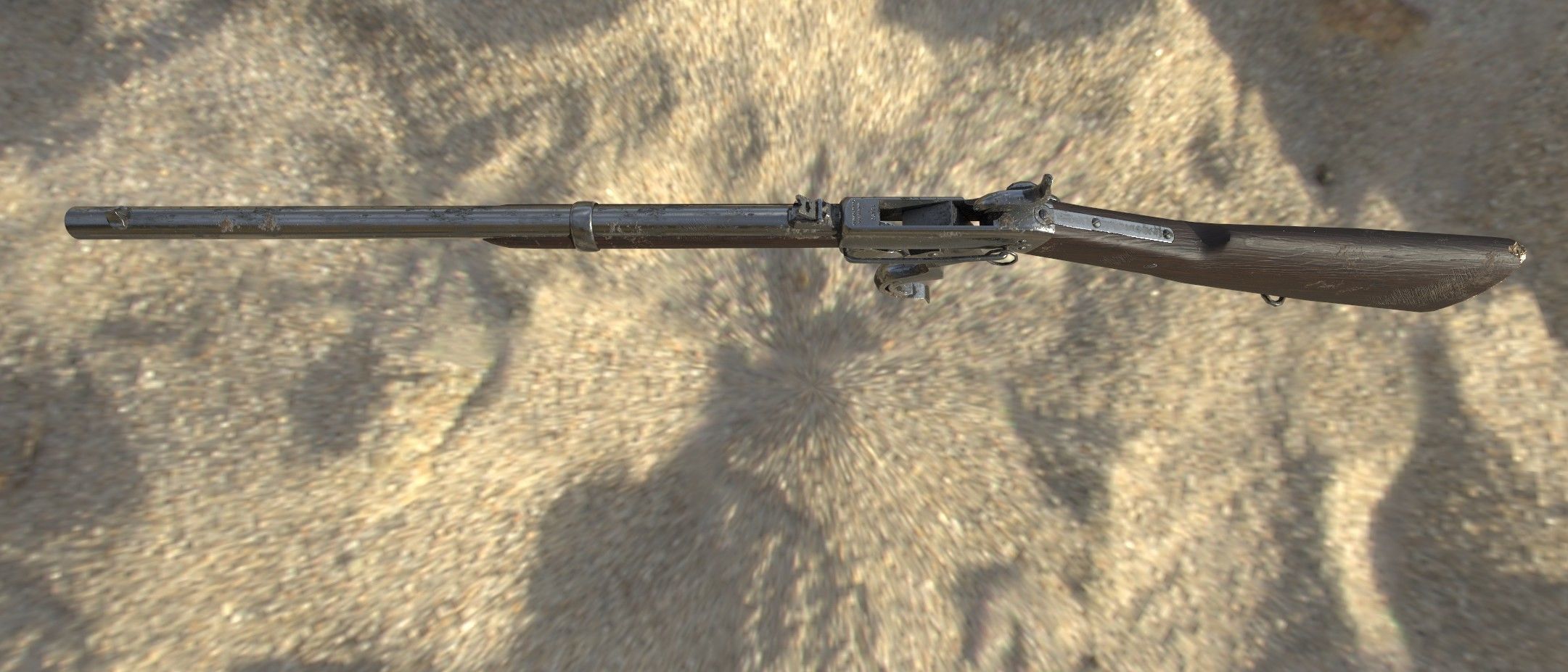 Burnside Carbine 1865 Low-poly 3D model_2