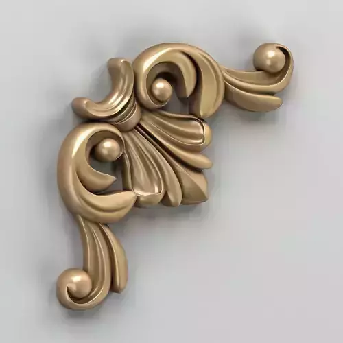 Carved decor corner 003 3D model