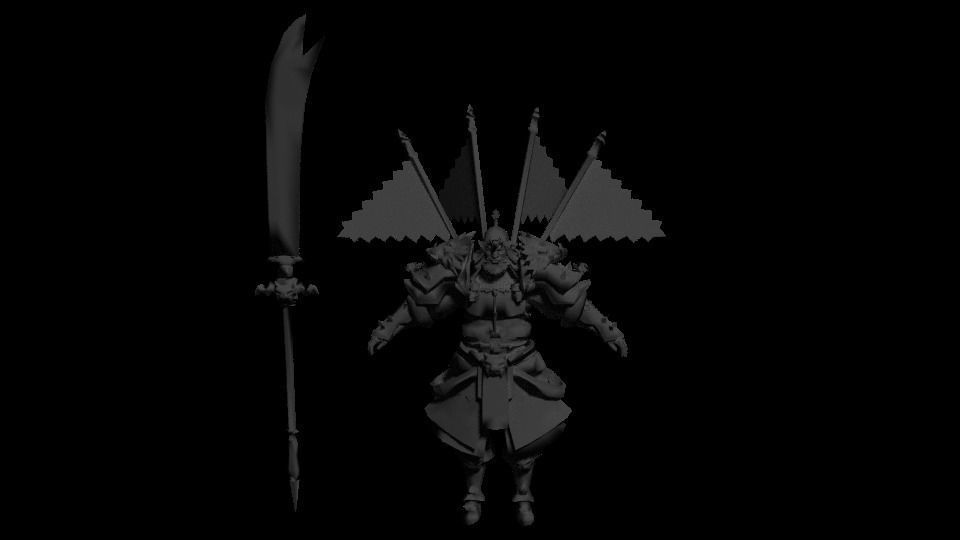 AnLyang 3d model warrior Low-poly 3D model_3