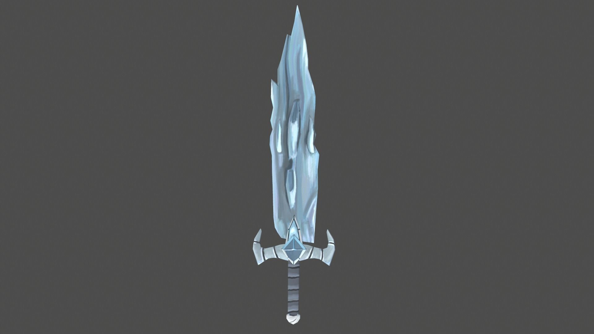 Ice Sword Low-poly 3D model_1