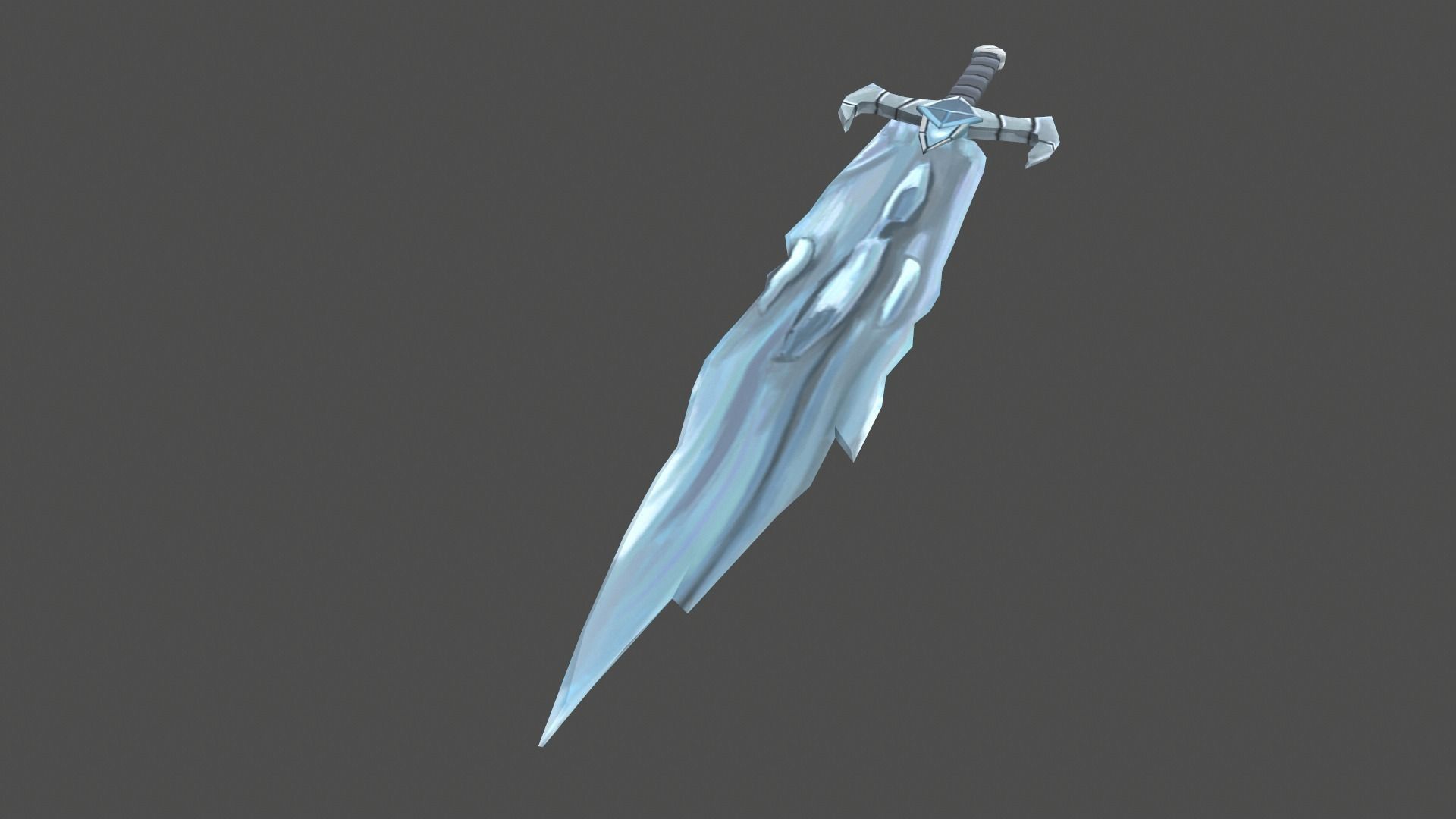 Ice Sword Low-poly 3D model_0