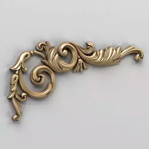 Carved decor corner 004 3D model