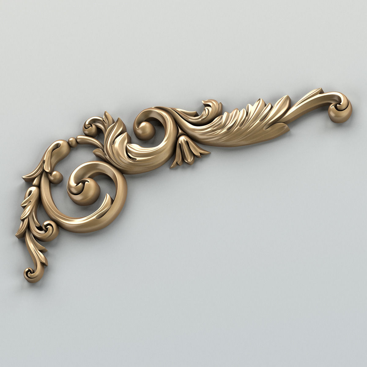 Carved decor corner 004 3D model_3
