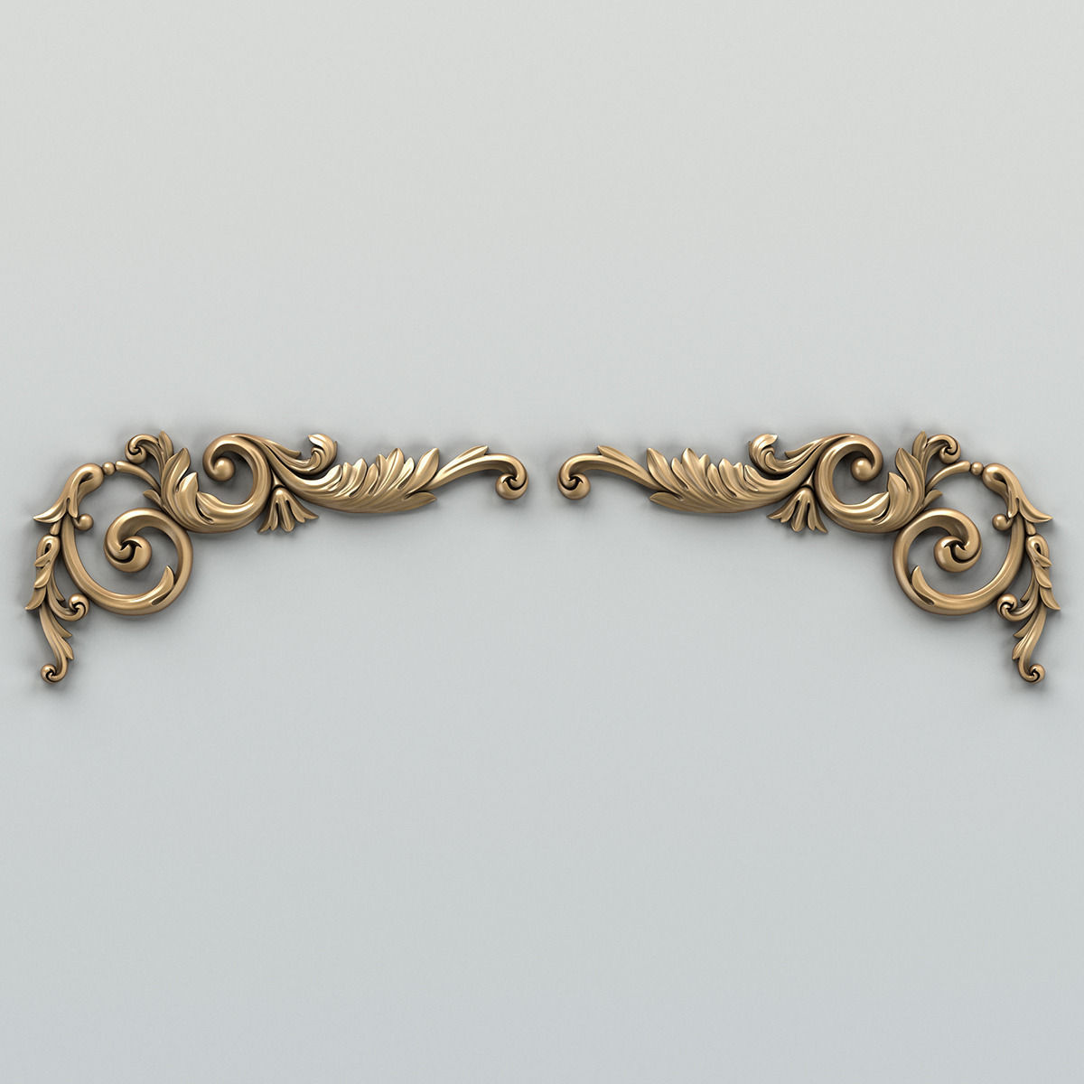 Carved decor corner 004 3D model_2