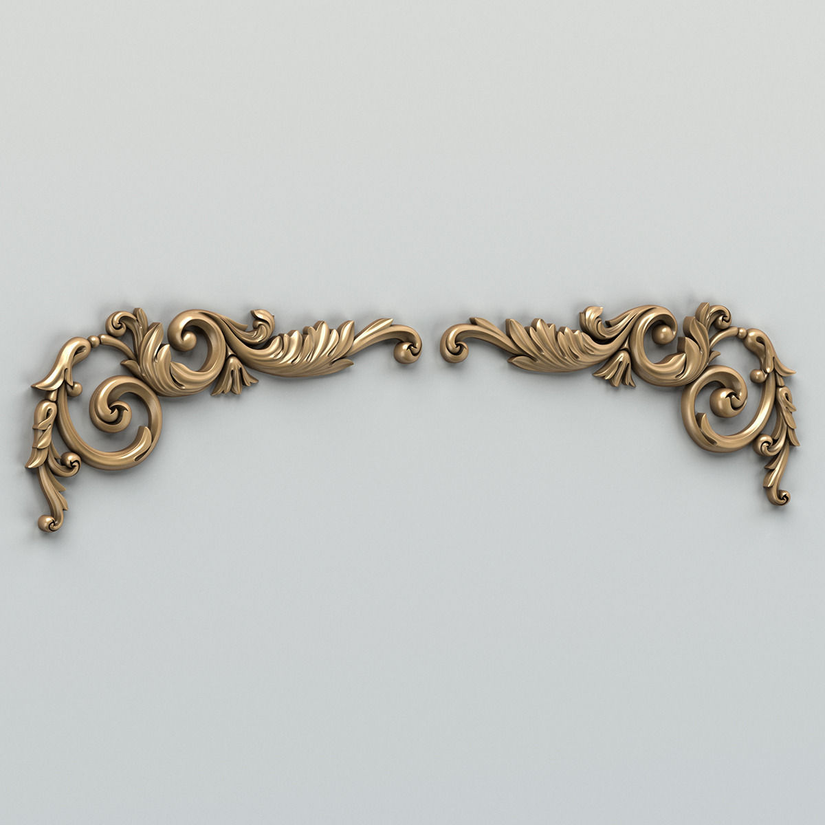 Carved decor corner 004 3D model_1