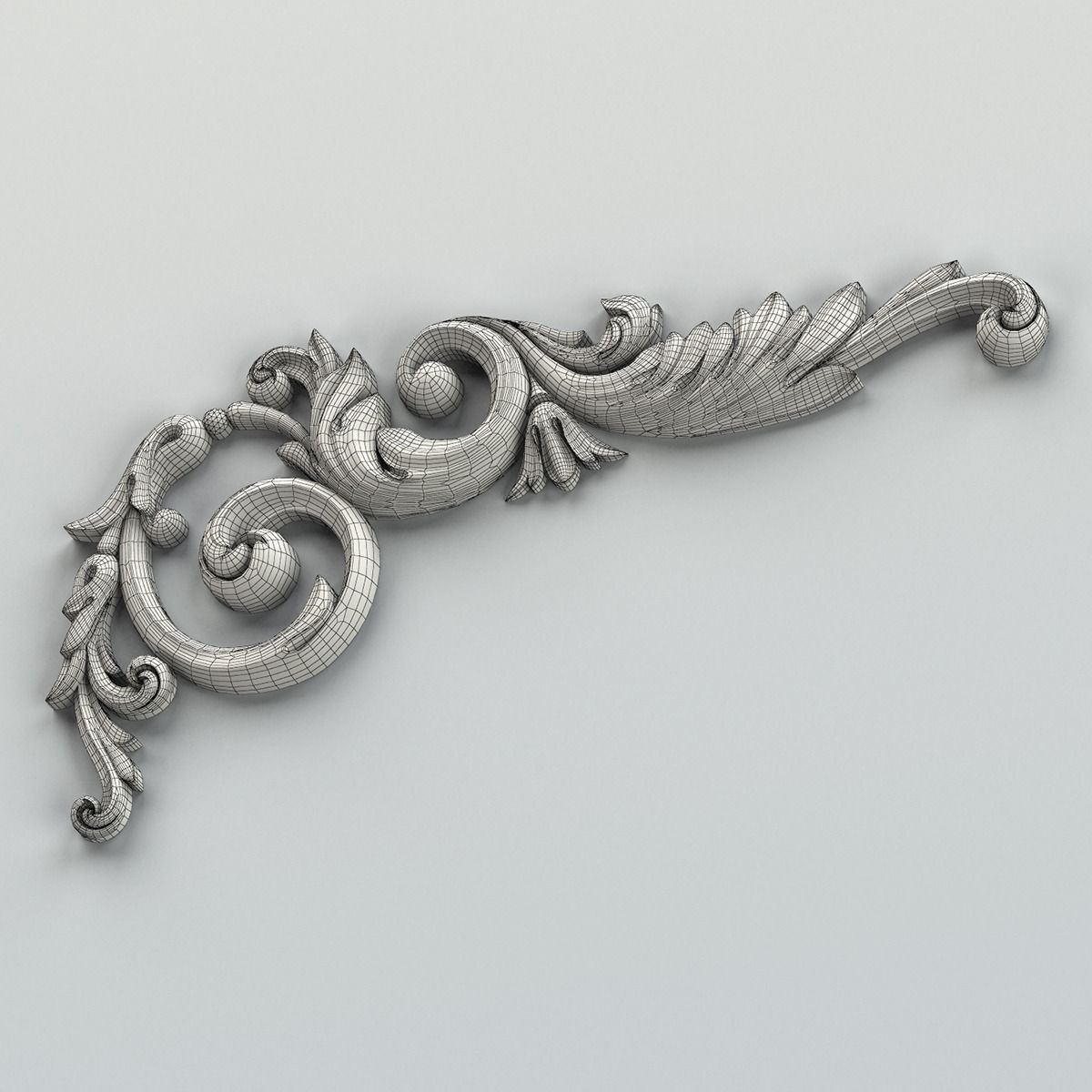 Carved decor corner 004 3D model_6