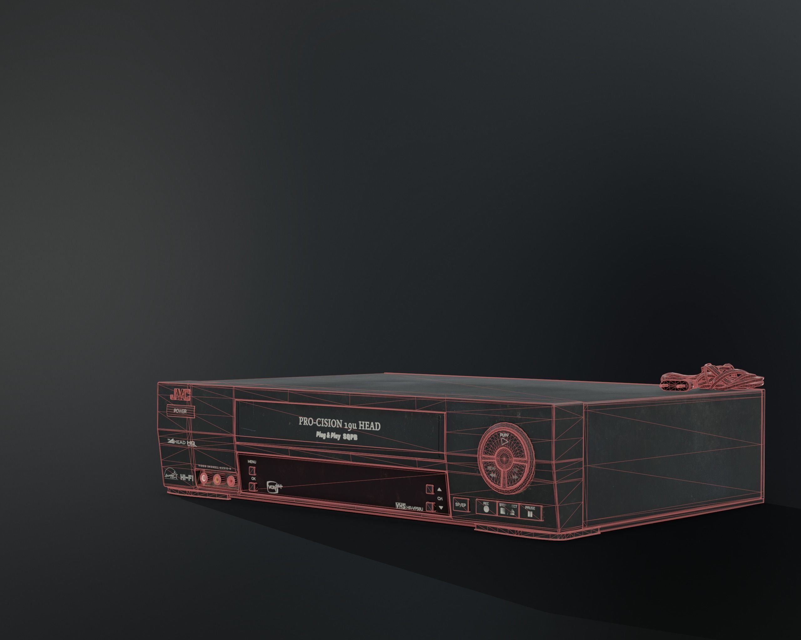 VHS Player Low-poly 3D model_9
