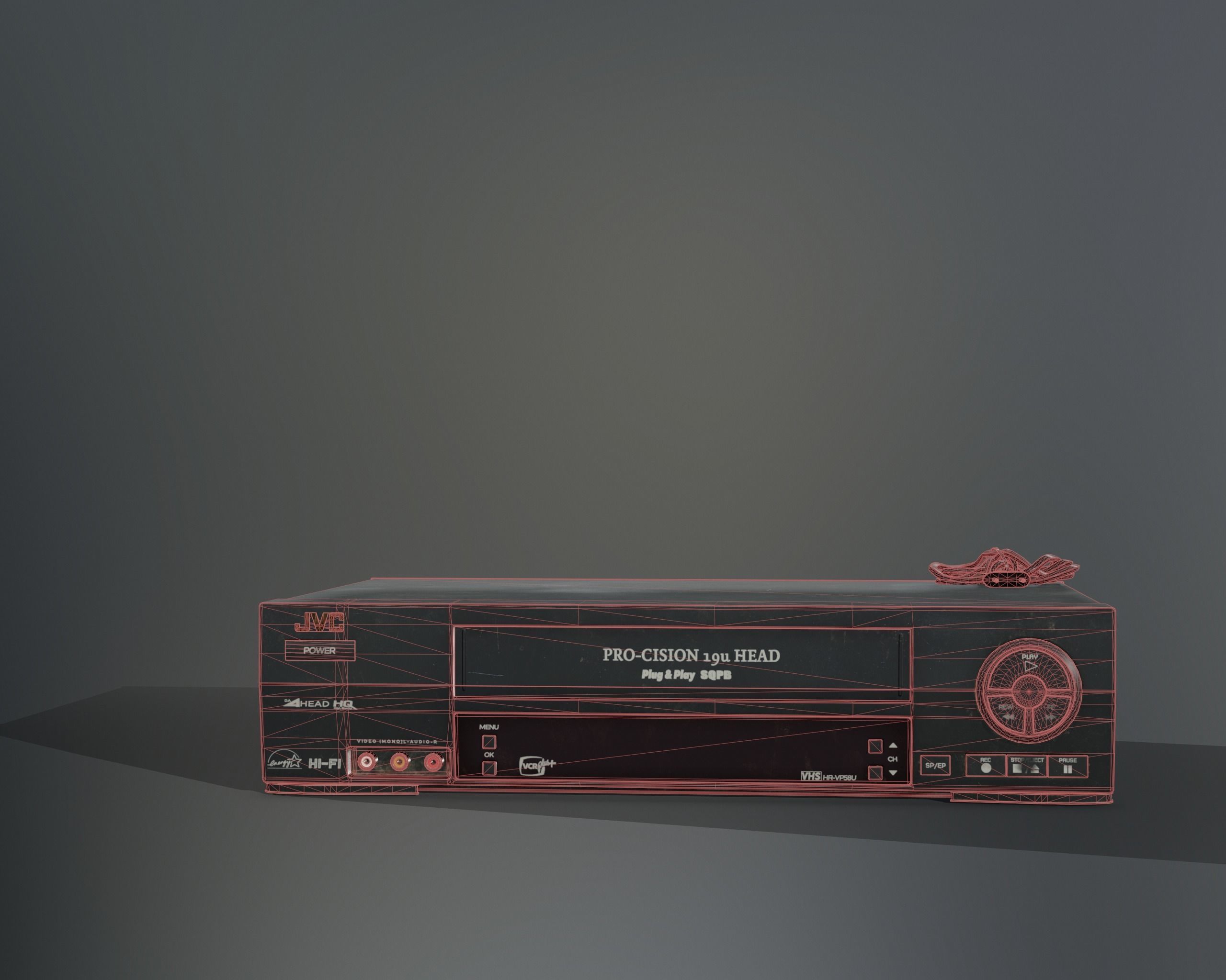 VHS Player Low-poly 3D model_7