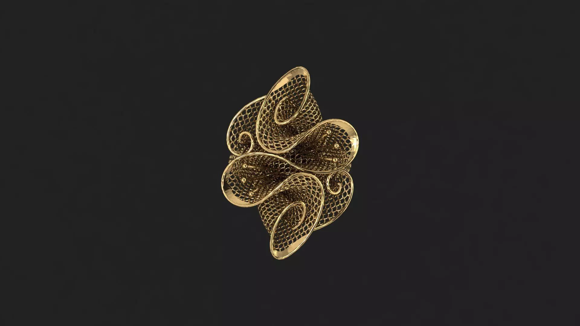 AR-TRK-Z002 gold ring 3D print model_0