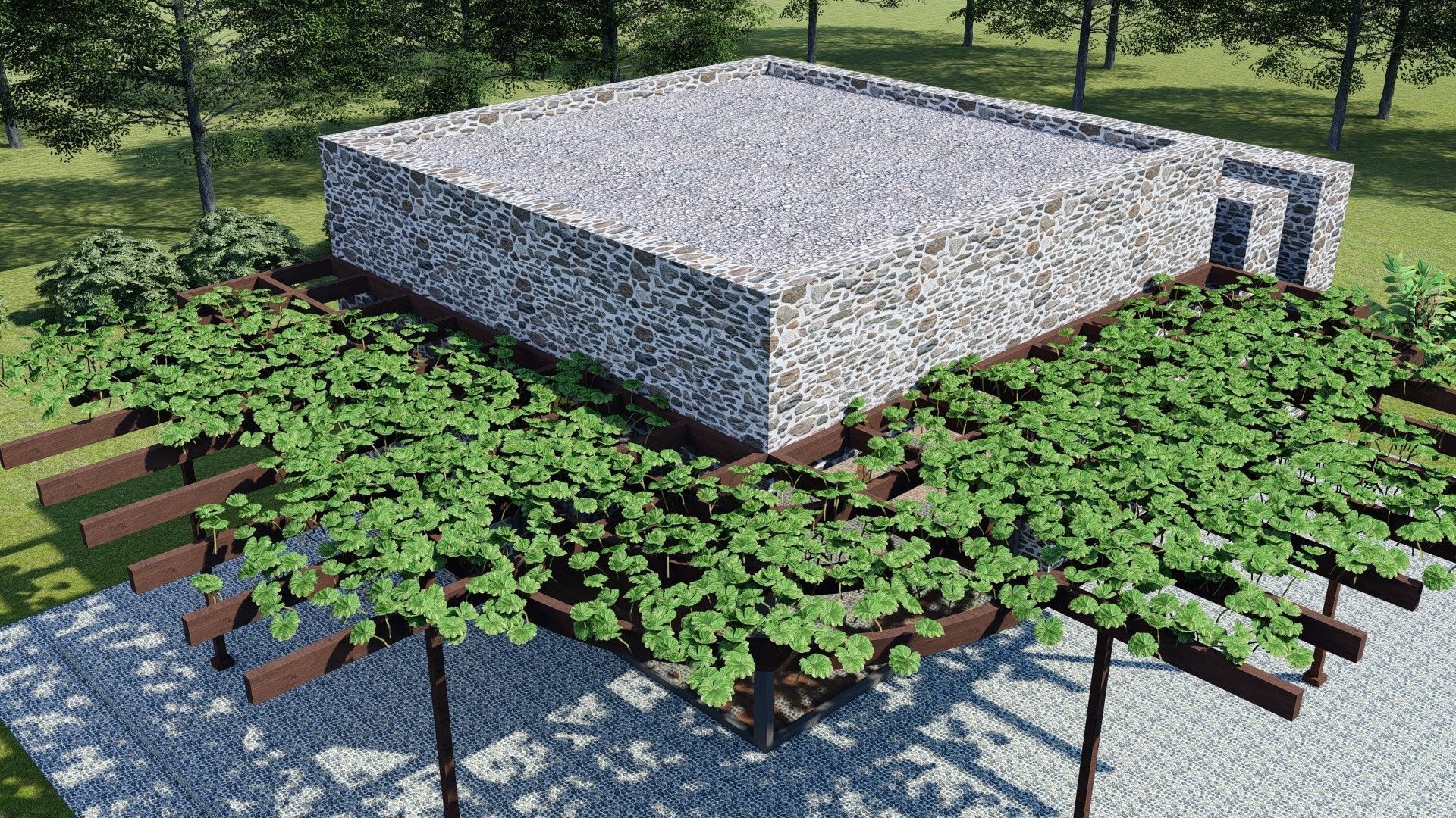 SMALL STONE HOUSE Low-poly 3D model_9