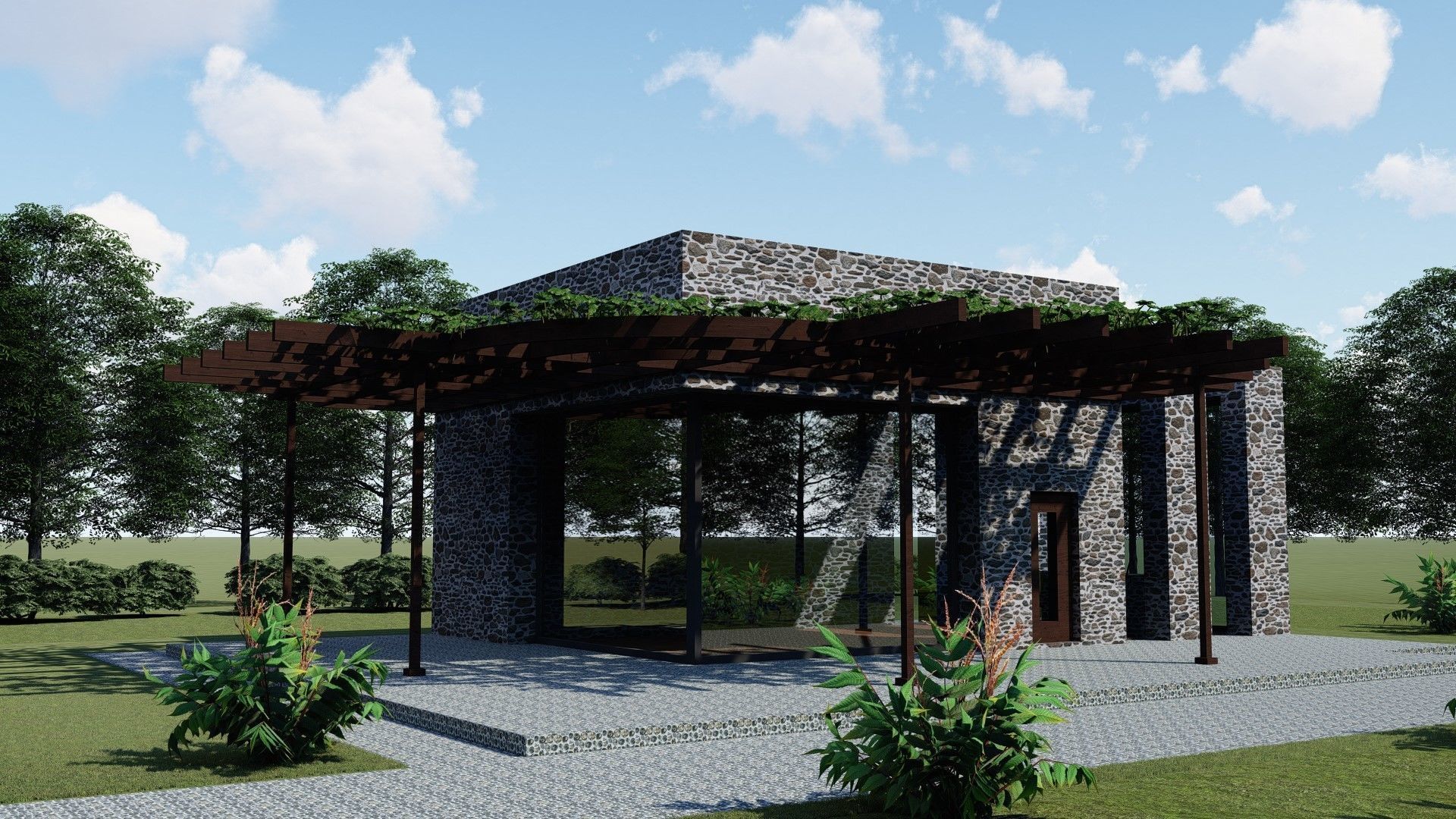 SMALL STONE HOUSE Low-poly 3D model_2