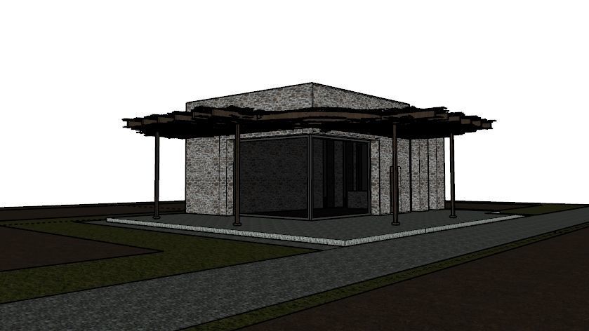 SMALL STONE HOUSE Low-poly 3D model_27