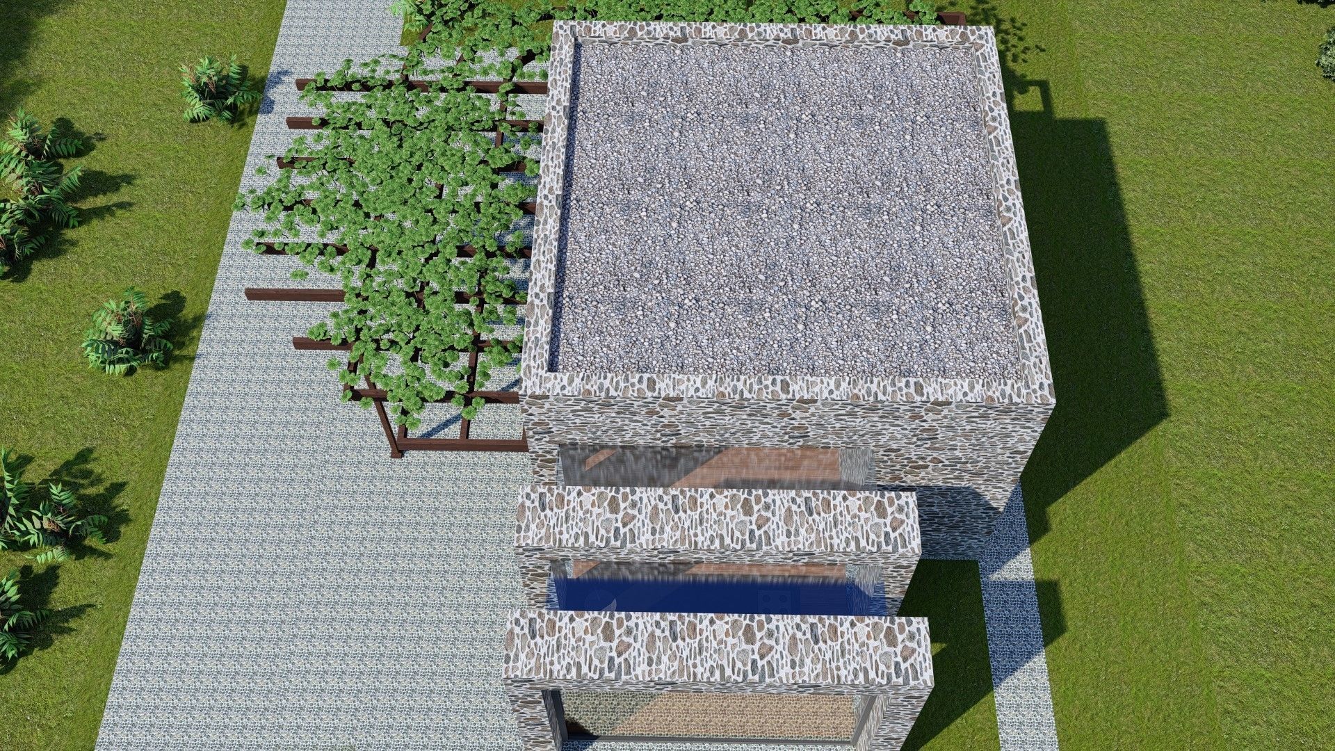 SMALL STONE HOUSE Low-poly 3D model_11