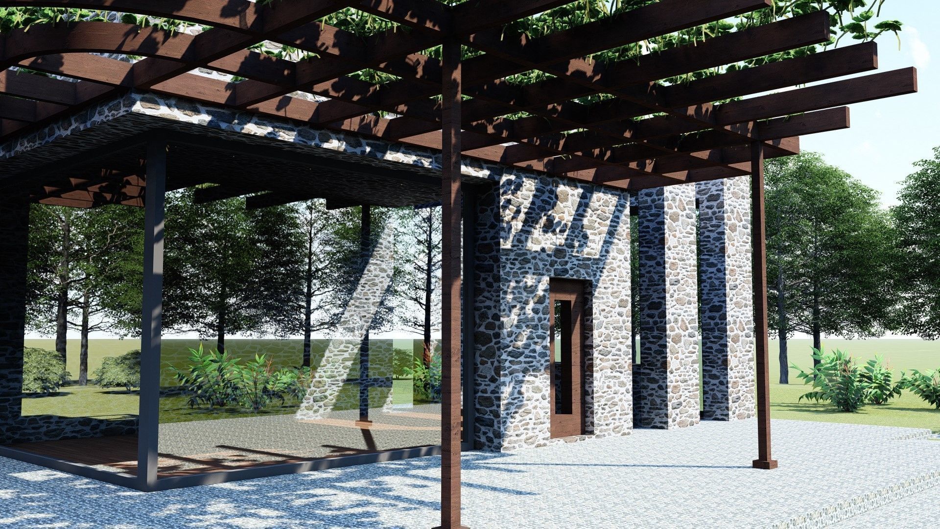 SMALL STONE HOUSE Low-poly 3D model_8