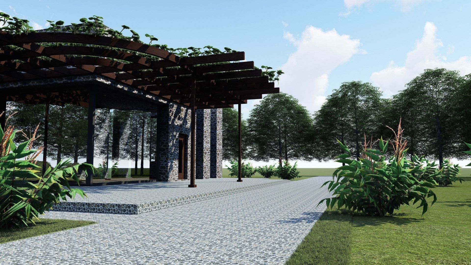 SMALL STONE HOUSE Low-poly 3D model_14