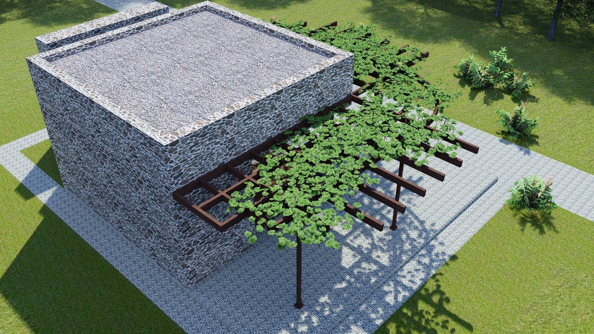 SMALL STONE HOUSE Low-poly 3D model_6