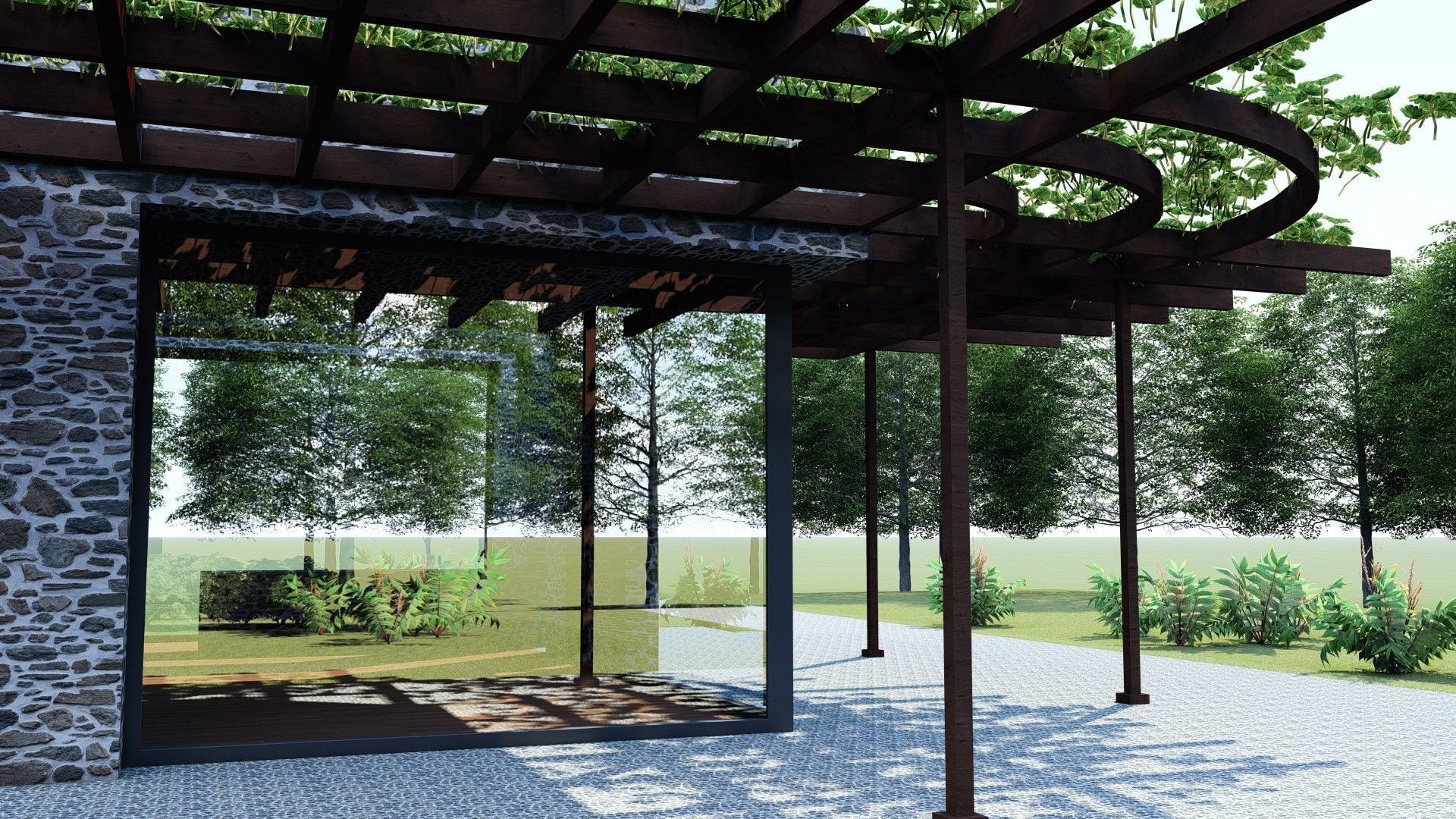 SMALL STONE HOUSE Low-poly 3D model_7