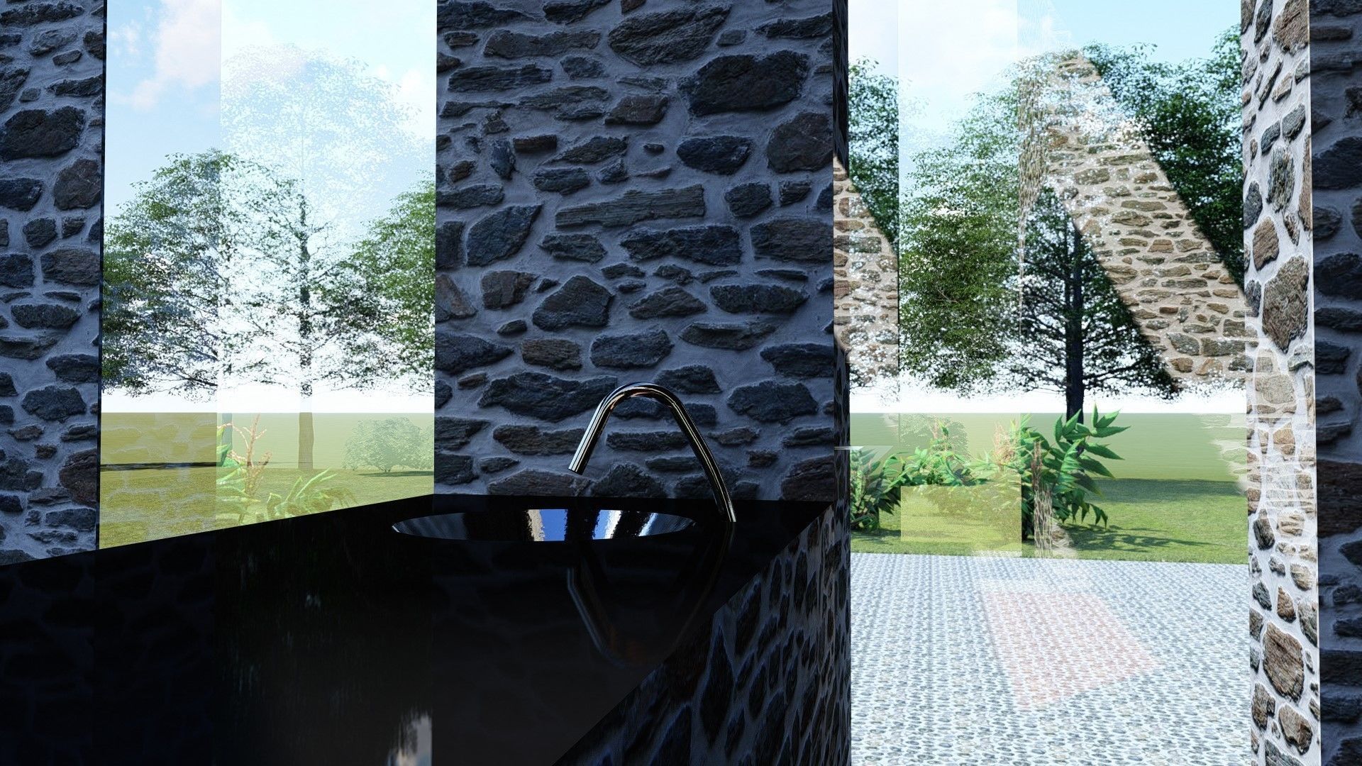 SMALL STONE HOUSE Low-poly 3D model_12