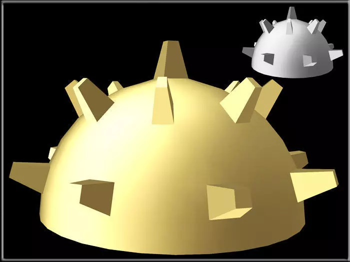 Spike Ball 02 - Half Low-poly 3D model