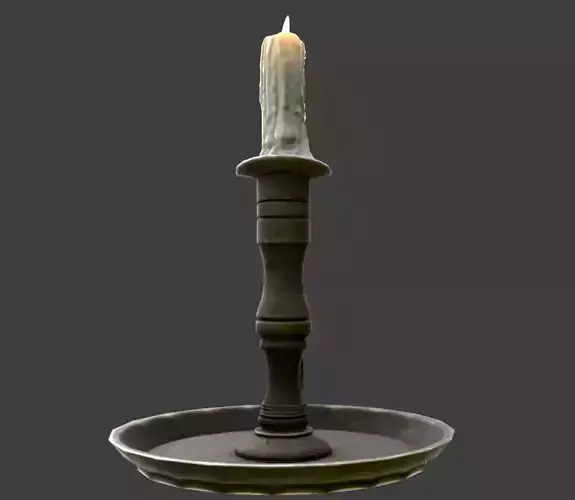 Medieval Candle - PBR - PBS - ready Low-poly 3D model