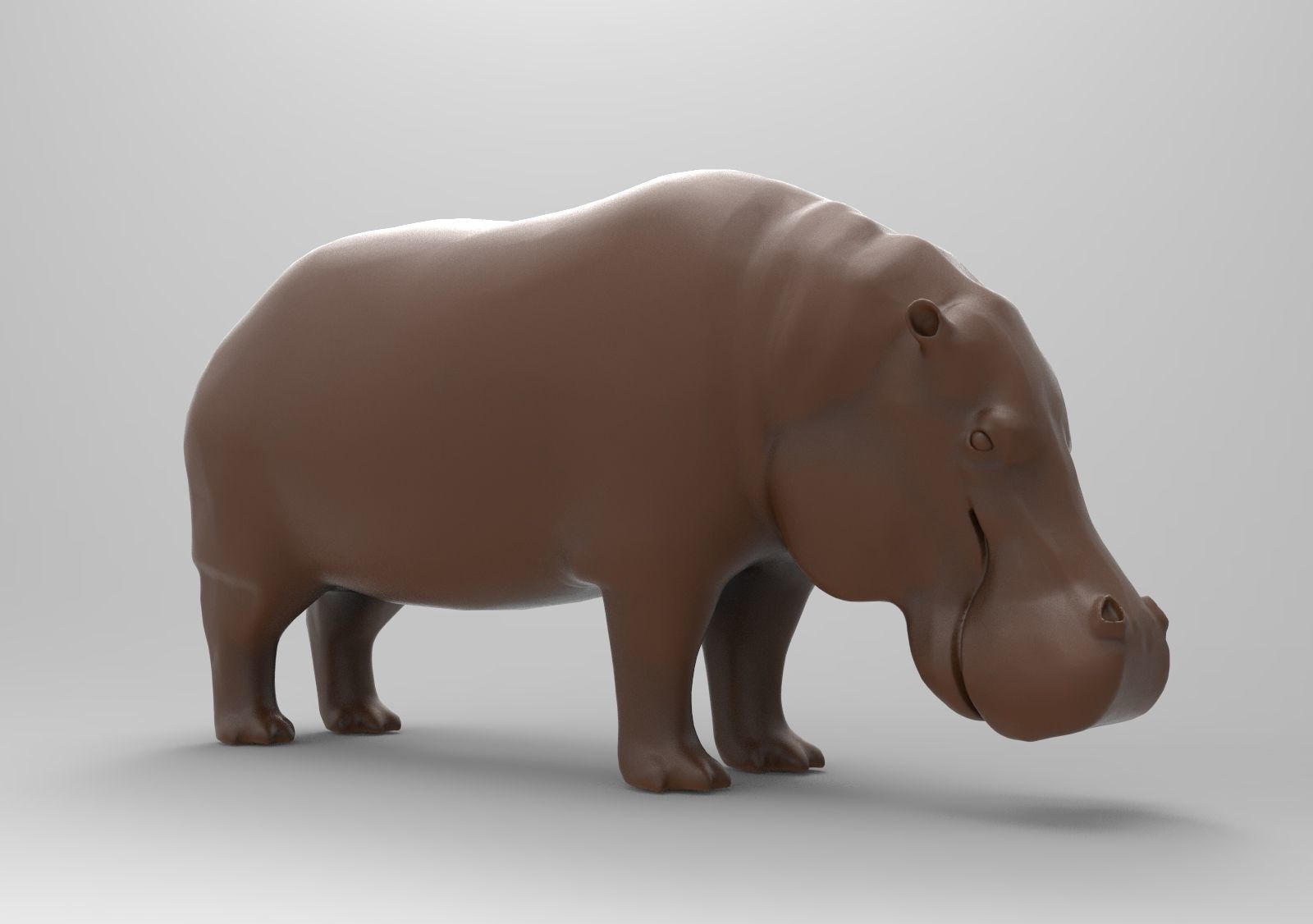 hippopotamus chocolate 3D print model_2
