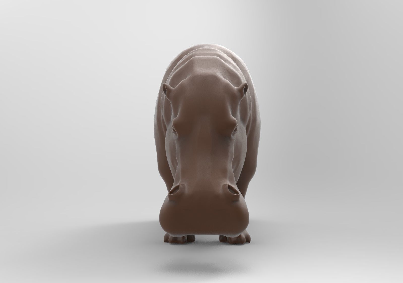 hippopotamus chocolate 3D print model_1