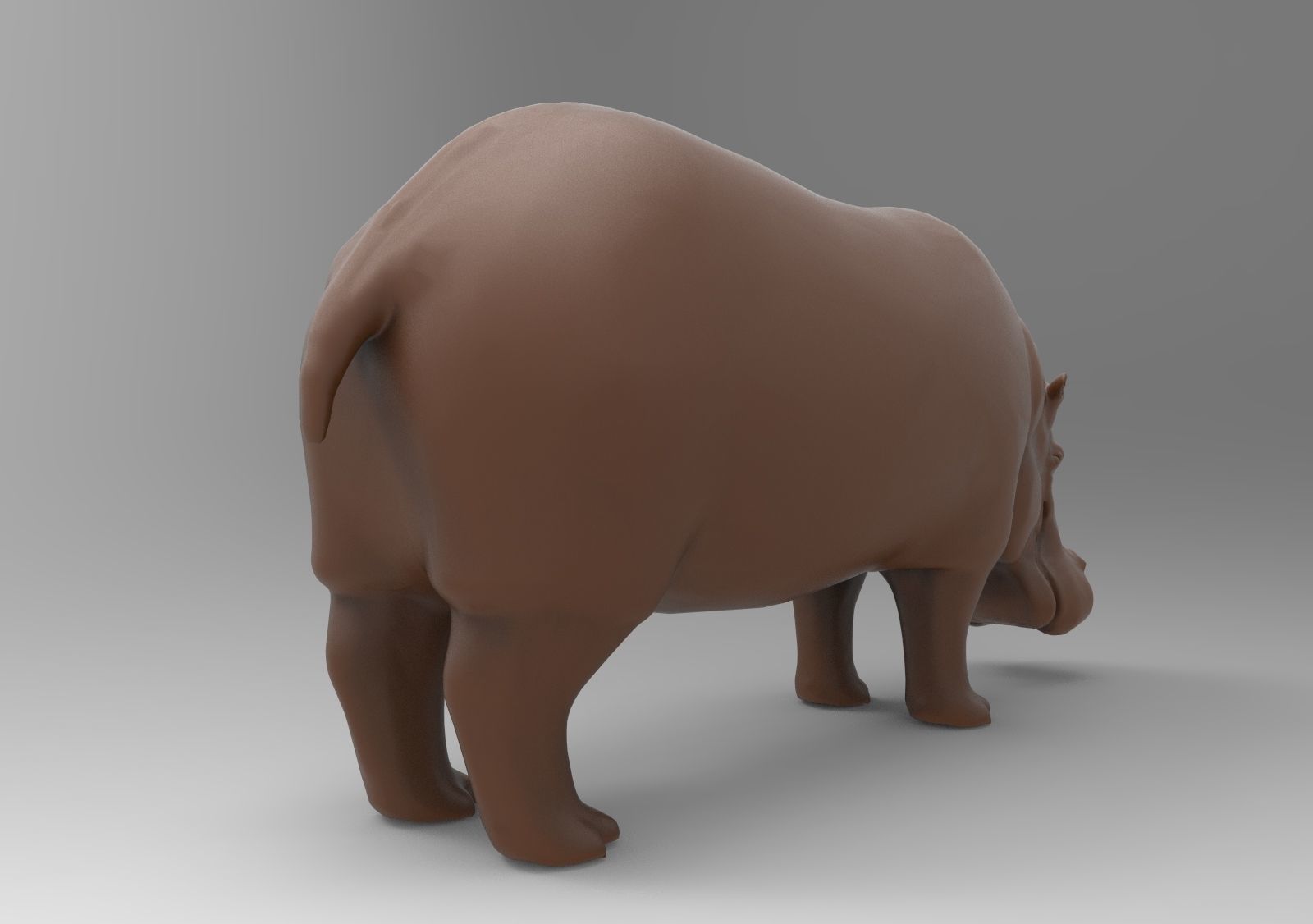 hippopotamus chocolate 3D print model_4