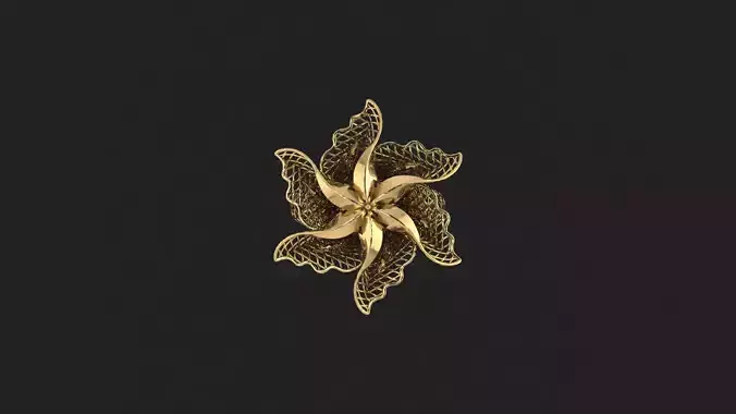 AR-TRK-Z008 gold flower brooch