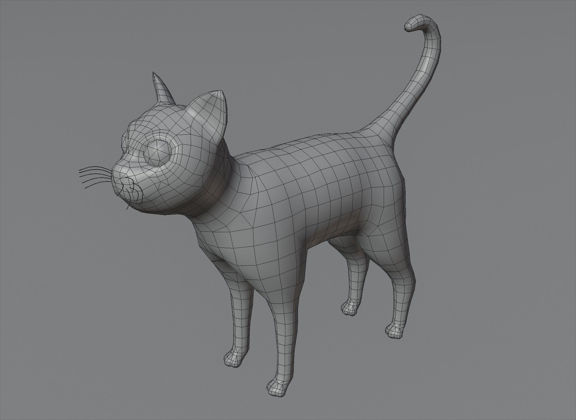 Cartoon Cat Brown Grey Striped 3D Model Low-poly 3D model_4