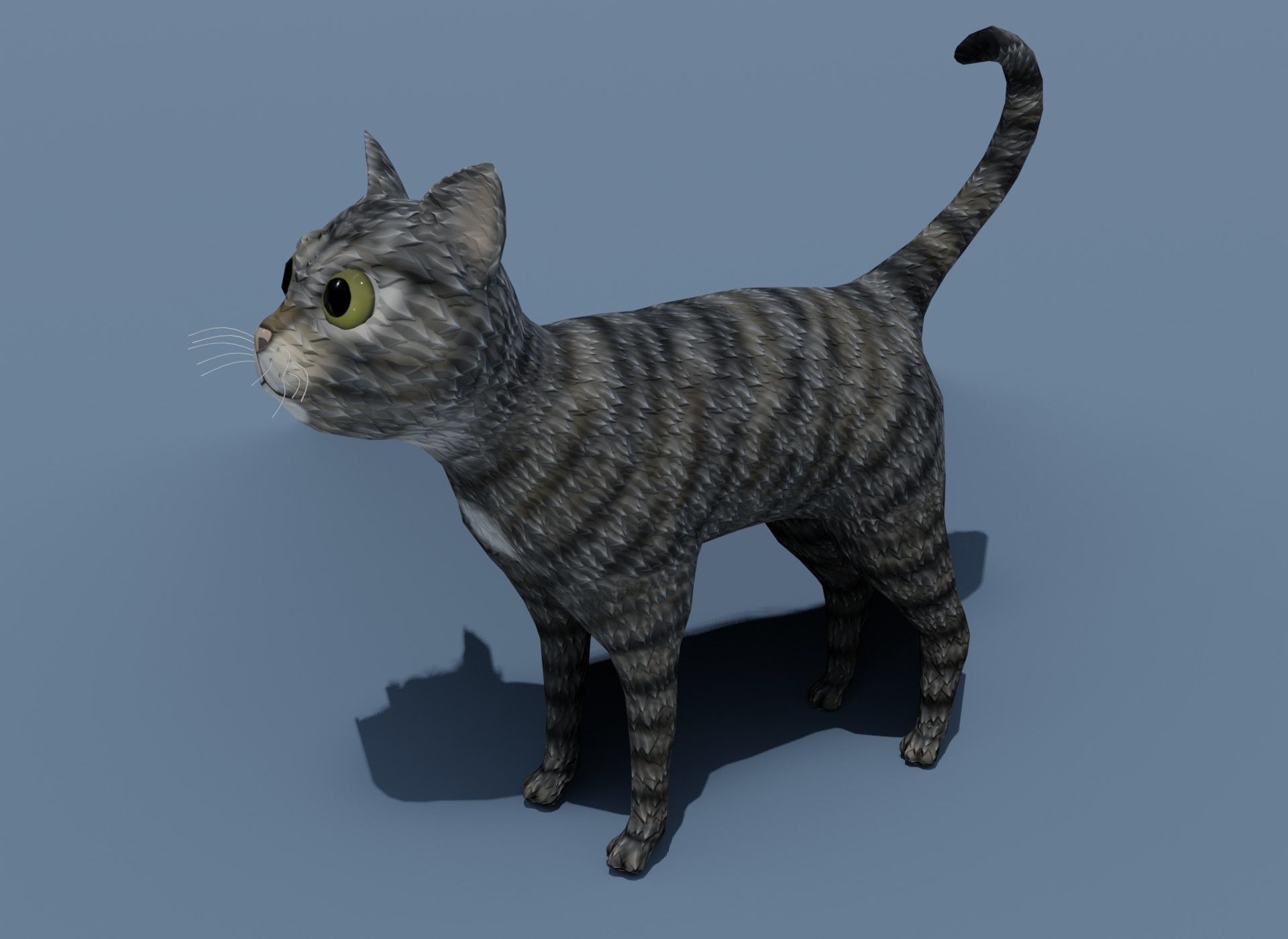 Cartoon Cat Brown Grey Striped 3D Model Low-poly 3D model_18