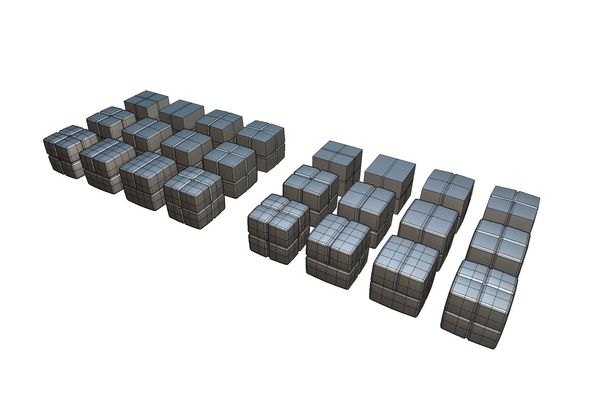 Cube World Brick Block - Proto Series Low-poly 3D model_4