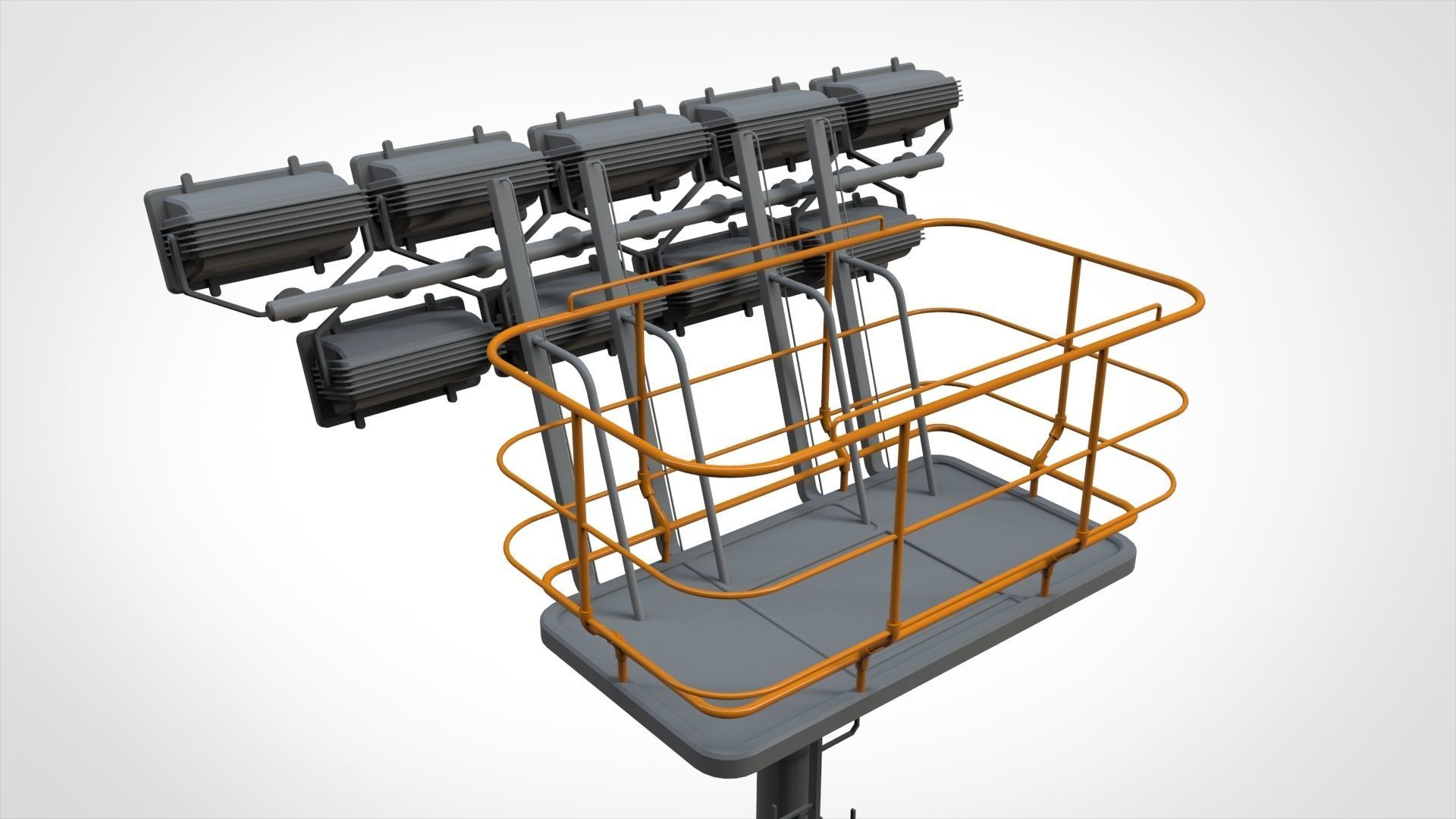 floodlight 6 light towers for sports stadiums 3D model_15