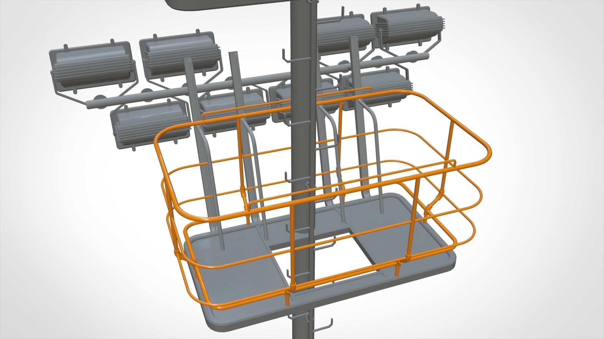 floodlight 6 light towers for sports stadiums 3D model_8