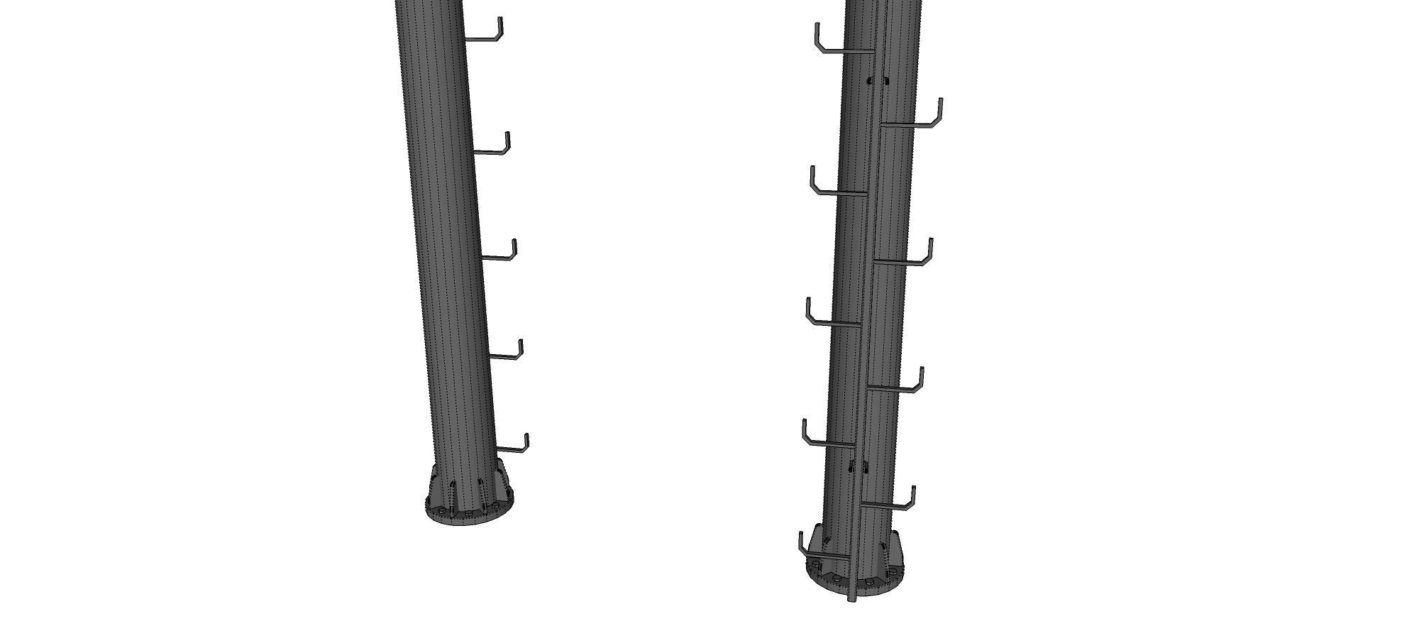 floodlight 6 light towers for sports stadiums 3D model_29