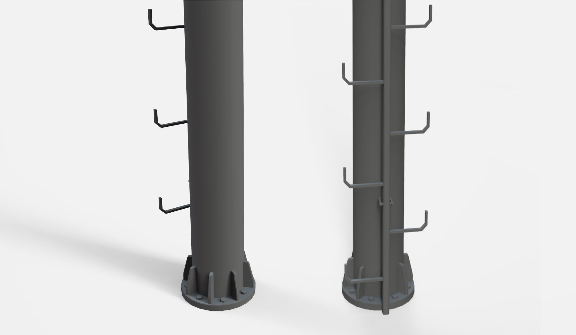 floodlight 6 light towers for sports stadiums 3D model_12