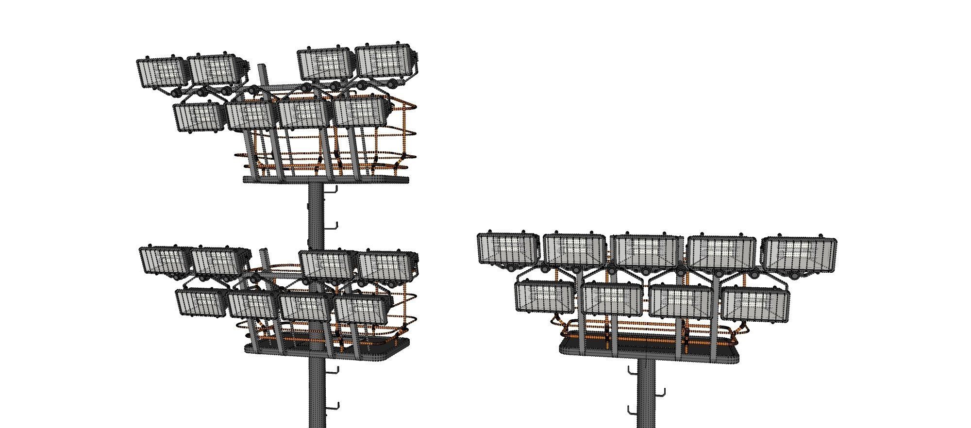 floodlight 6 light towers for sports stadiums 3D model_25