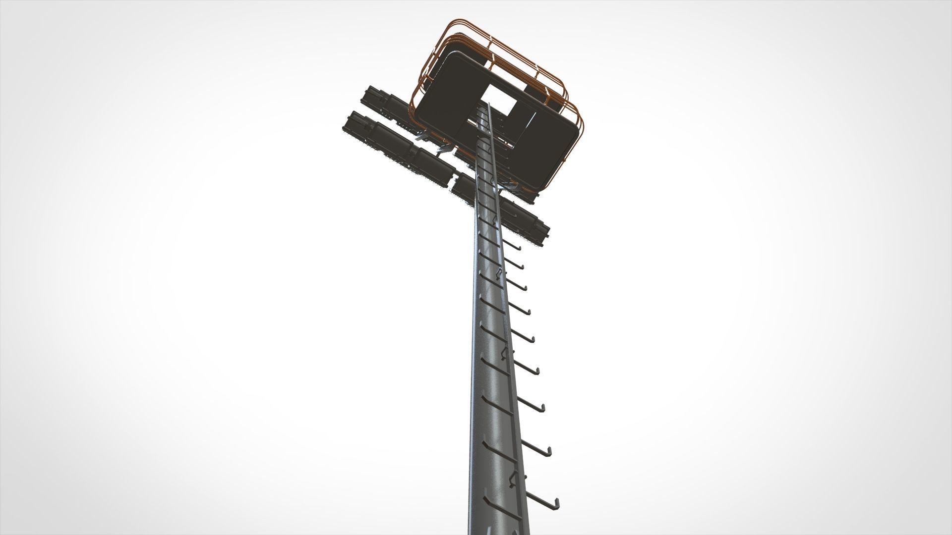 floodlight 6 light towers for sports stadiums 3D model_11