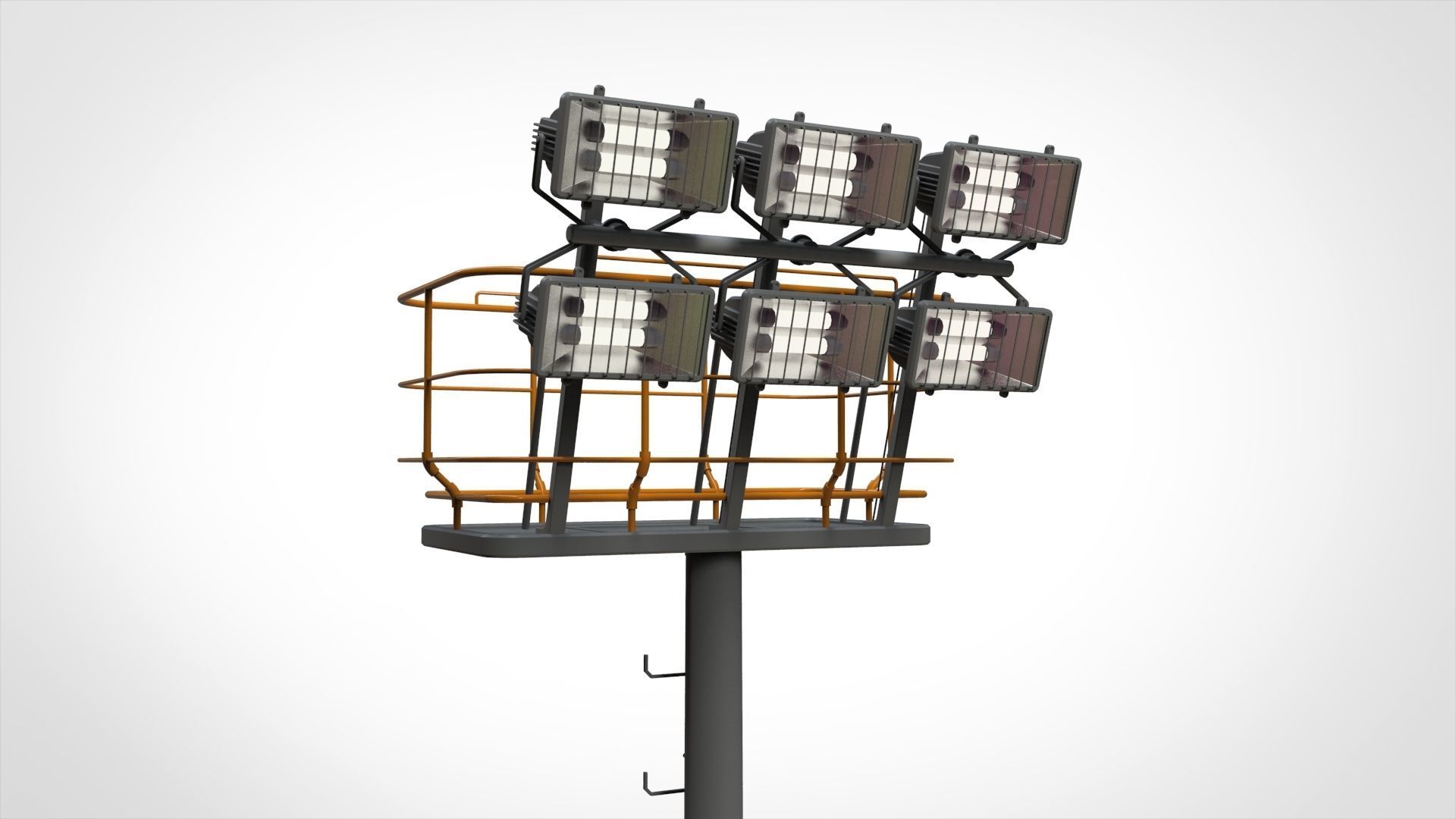 floodlight 6 light towers for sports stadiums 3D model_21