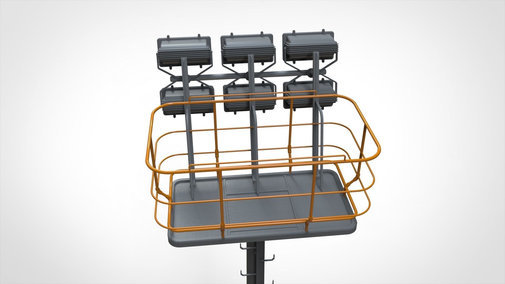 floodlight 6 light towers for sports stadiums 3D model_22