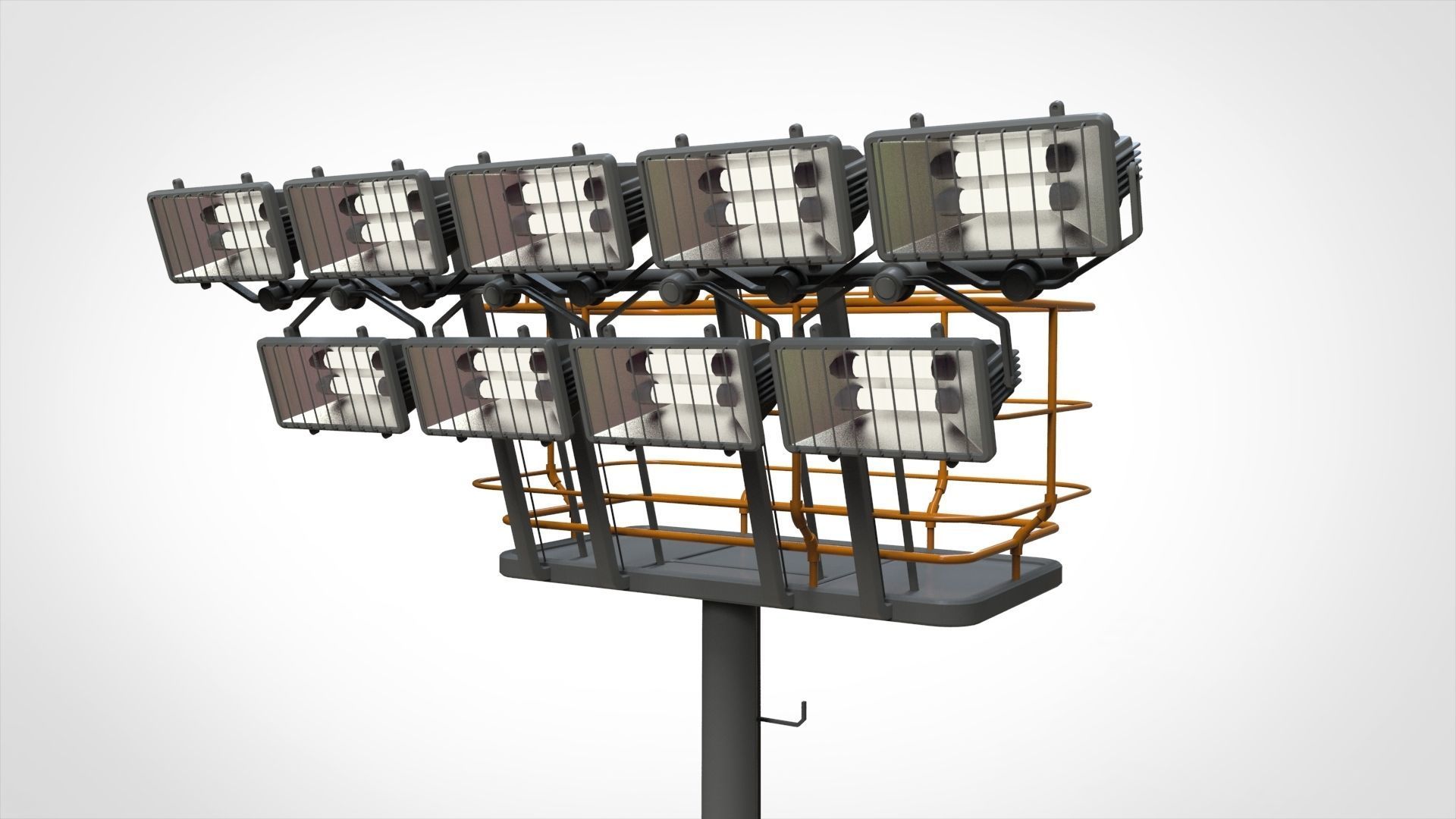 floodlight 6 light towers for sports stadiums 3D model_14