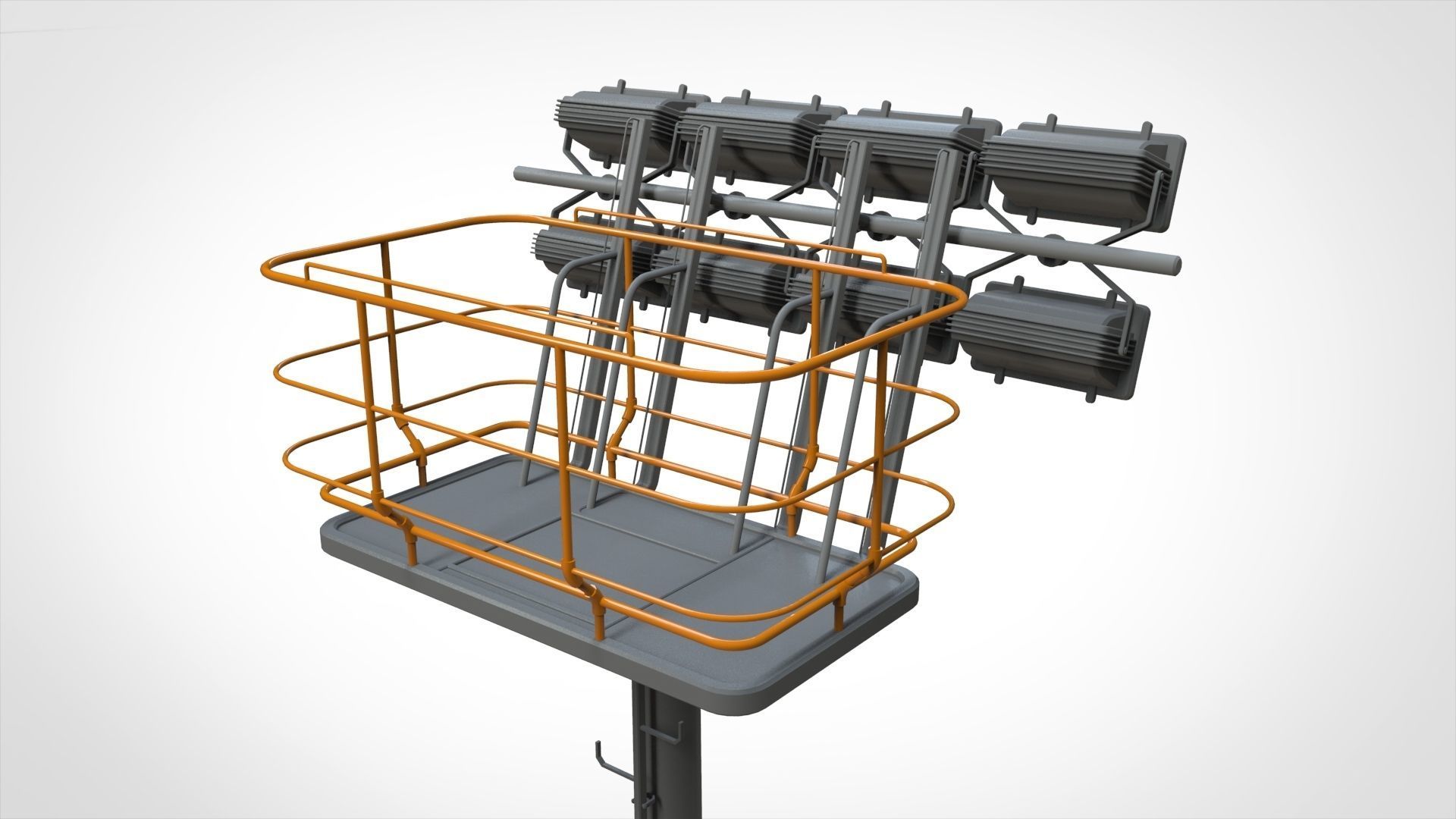 floodlight 6 light towers for sports stadiums 3D model_19