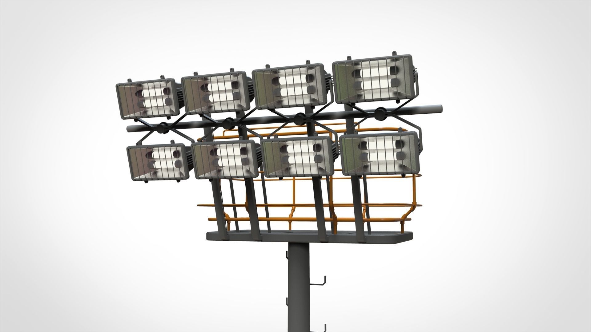 floodlight 6 light towers for sports stadiums 3D model_18